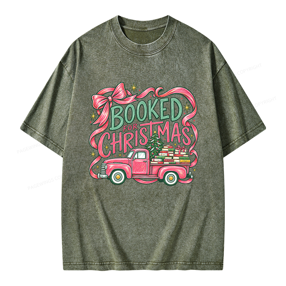 Pagewings Booked For Christmas Unisex Washed T-shirt