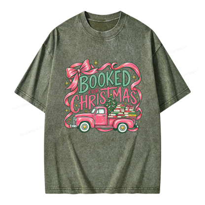Pagewings Booked For Christmas Unisex Washed T-shirt