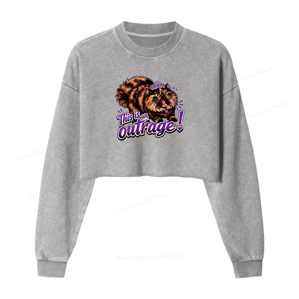 Pagewings Sci-Fi Bookish Washed Crop Sweatshirt