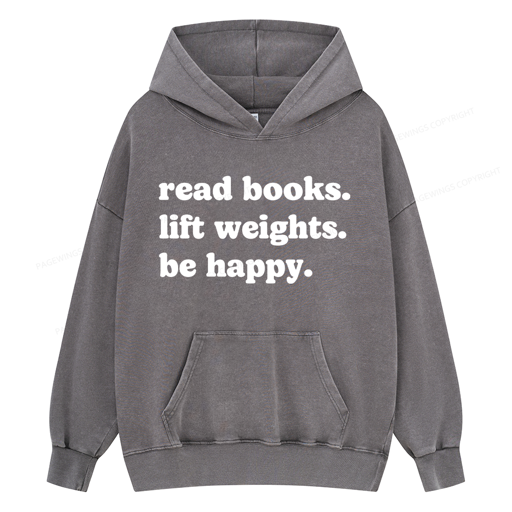 Pagewings Book Lover Gym Unisex Washed Hoodie