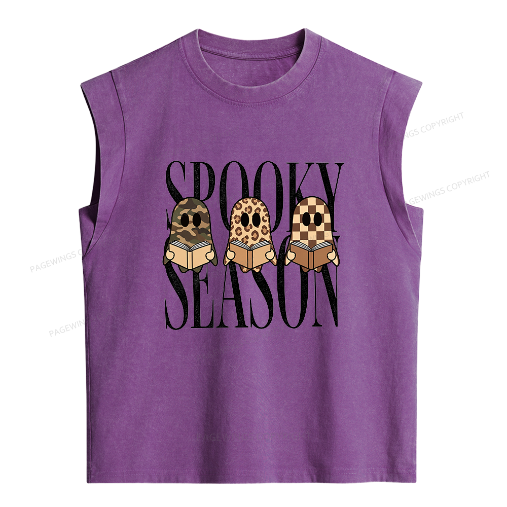 Pagewings Spooky Season Women's Washed Tank Top