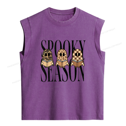 Pagewings Spooky Season Women's Washed Tank Top