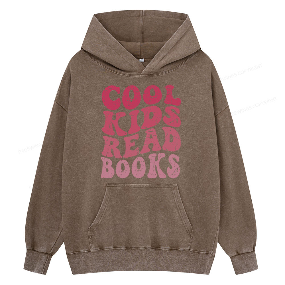 Pagewing Library Reader Book Nerd  Unisex Washed Hoodie