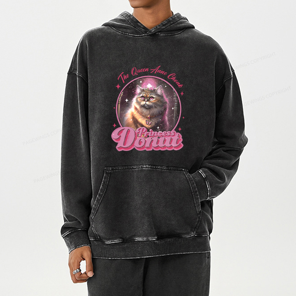Pagewing Princess Donut Unisex Washed Hoodie