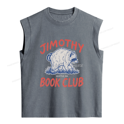 Pagewings Jimothy Book Club Women's Washed Tank Top