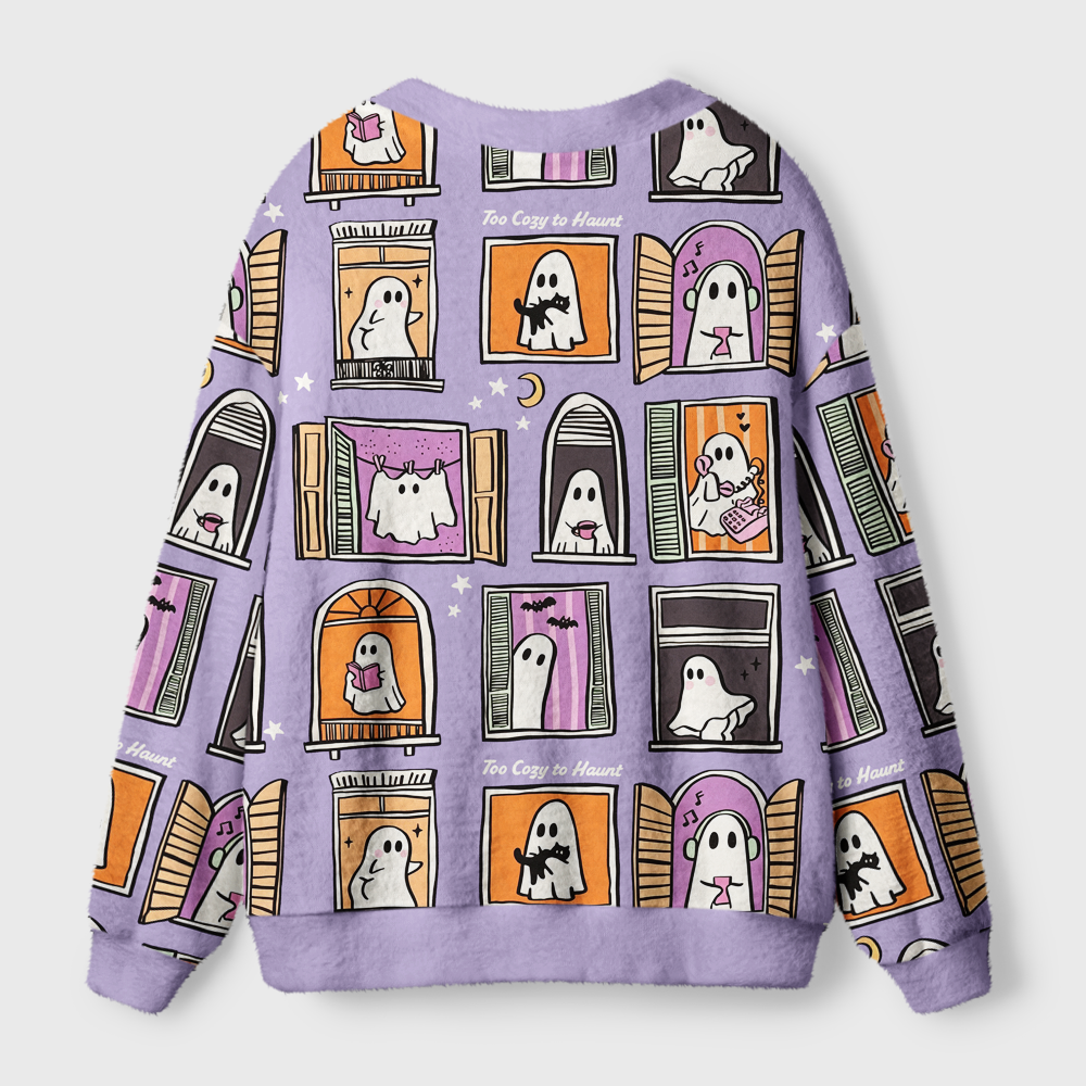 Pagewings Ghosts Love Reading Light Knit Unisex Cardigan Sweaters