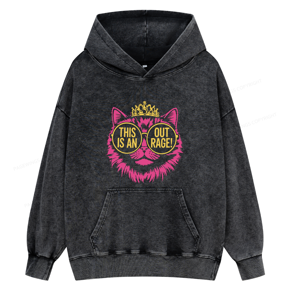 Pagewings This is an Outrage Unisex Washed Hoodie