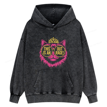 Pagewings This is an Outrage Unisex Washed Hoodie