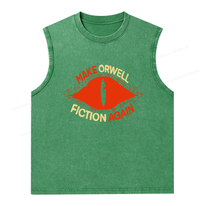Pagewings Make Orwell Fiction Again Unisex Washed Tank Top