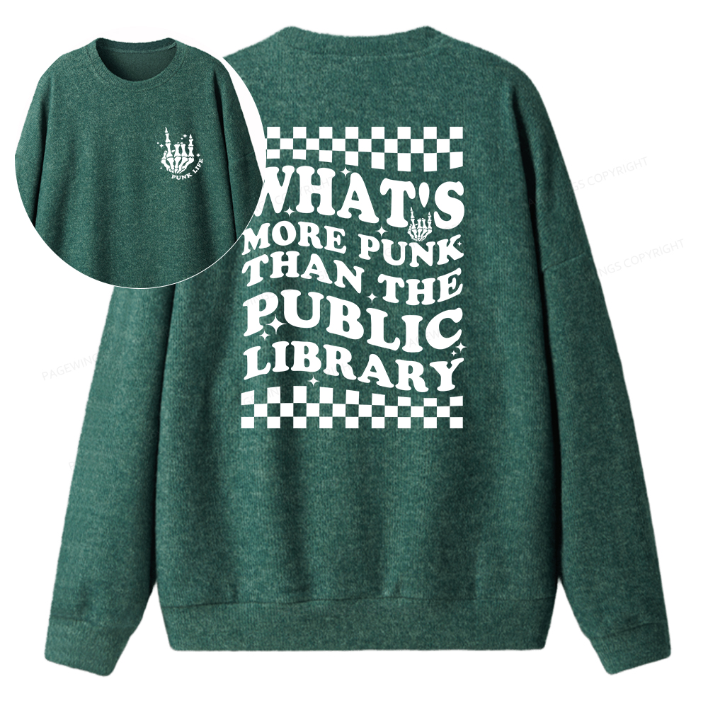 Pagewings Punk The Public Library Unisex Knit Sweatshirt