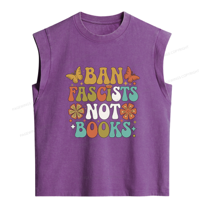Pagewing Ban Fascists Not Books Women's Washed Tank Top