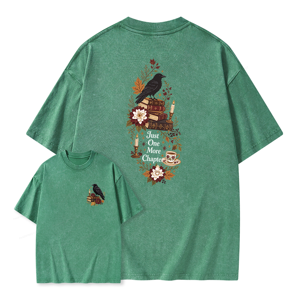 Pagewings Dark Academia Book Unisex Washed T-shirt