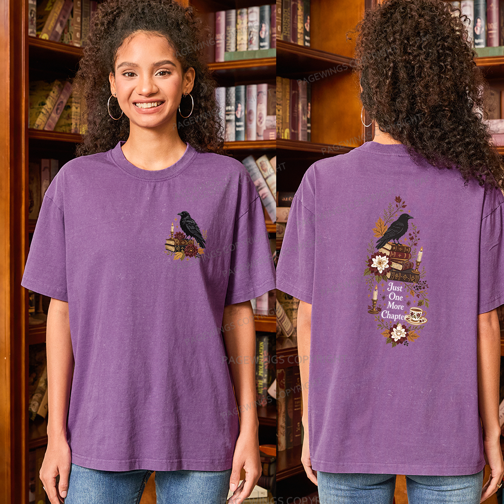 Pagewings Dark Academia Book Unisex Washed T-shirt