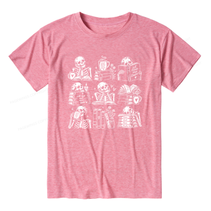 Pagewings Bookish Skeleton Unisex Heather T-Shirt