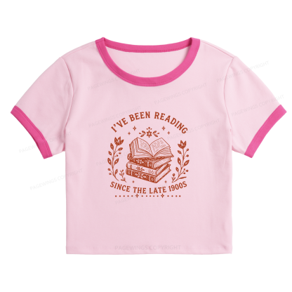 Pagewings I’ve Been Reading Since The Late 1900s Baby Tee Cropped Ringer T-Shirt