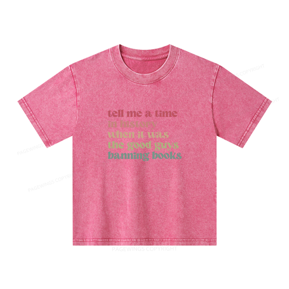 Pagewings Tell Me a Time in History Unisex Kids Washed T-shirt