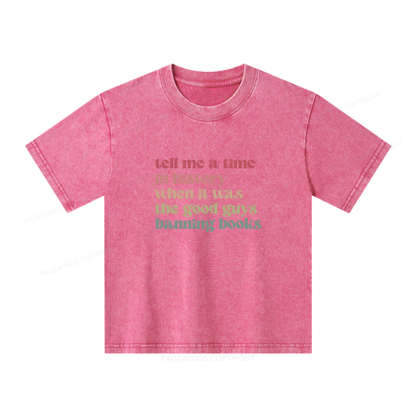 Pagewings Tell Me a Time in History Unisex Kids Washed T-shirt