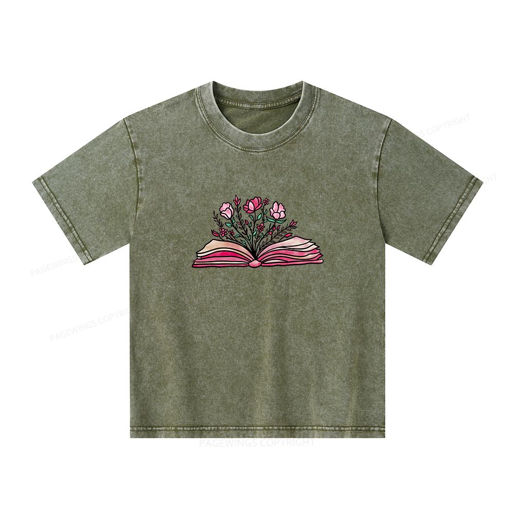 Pagewings Booktrovert Definition Funny Book Lover Unisex Kids Washed T-shirt