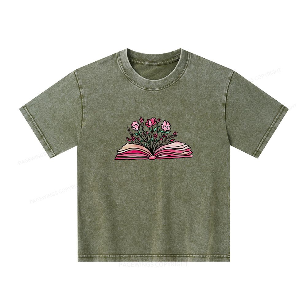 Pagewings Booktrovert Definition Funny Book Lover Unisex Kids Washed T-shirt