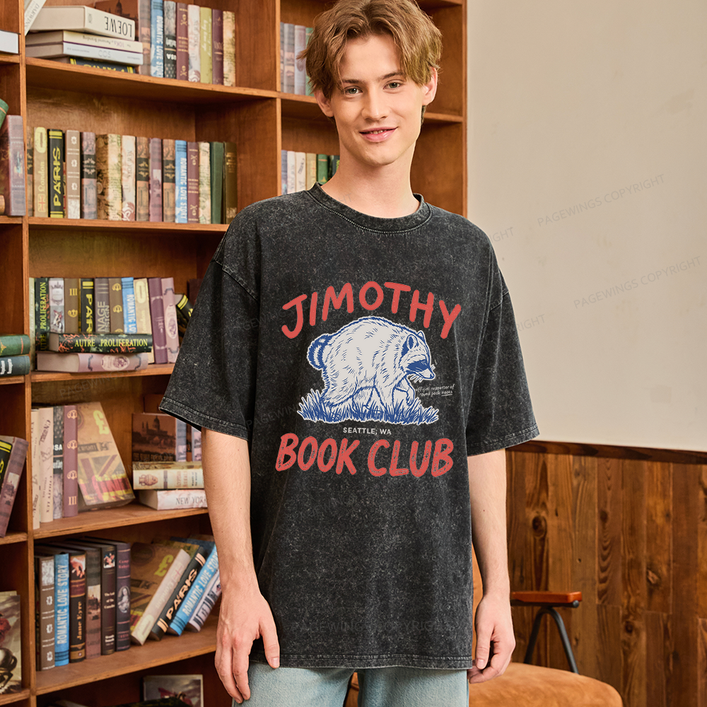 Pagewings Jimothy Book Club Unisex Washed T-shirt