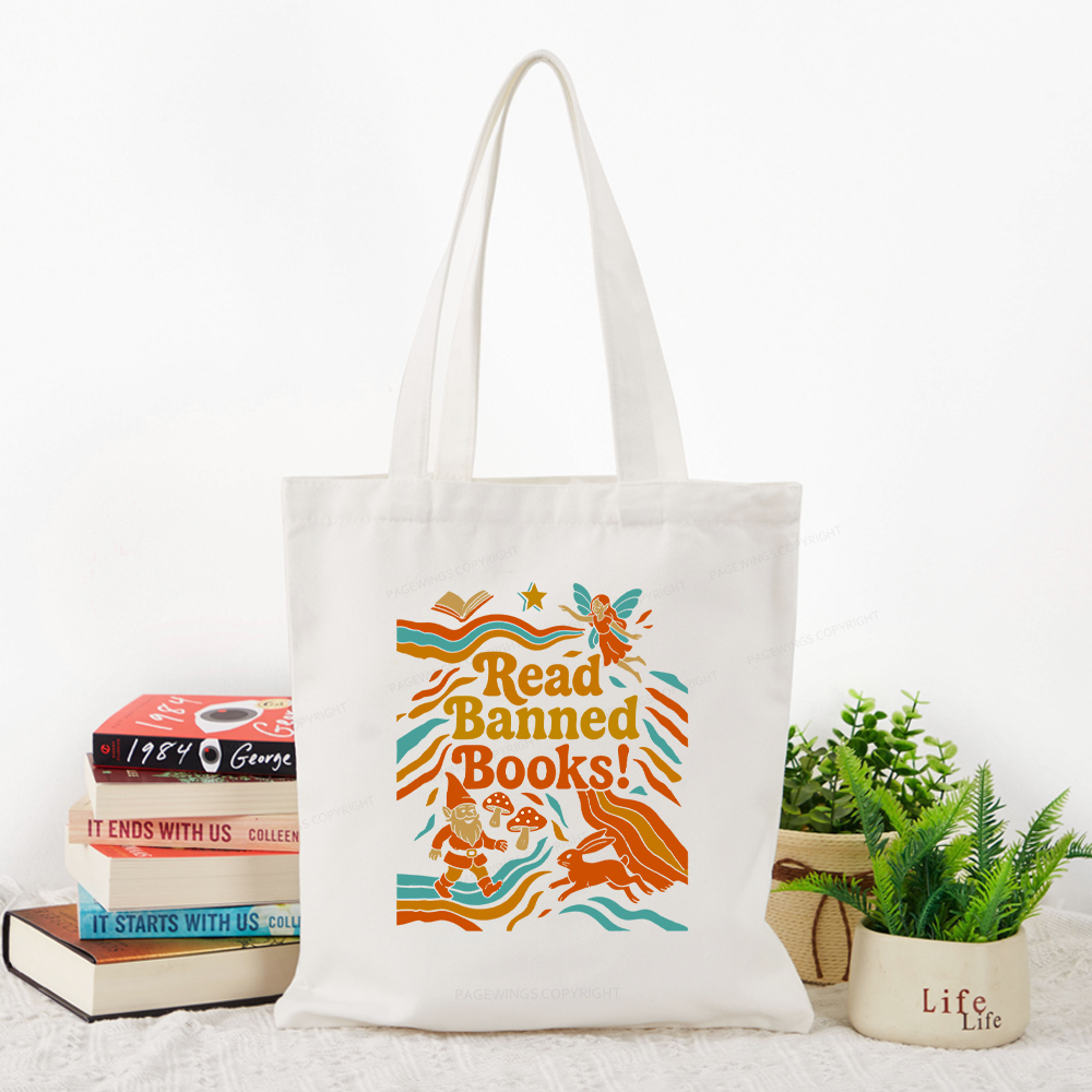 Pagewings Read Banned Books Fantasy Tote Bag