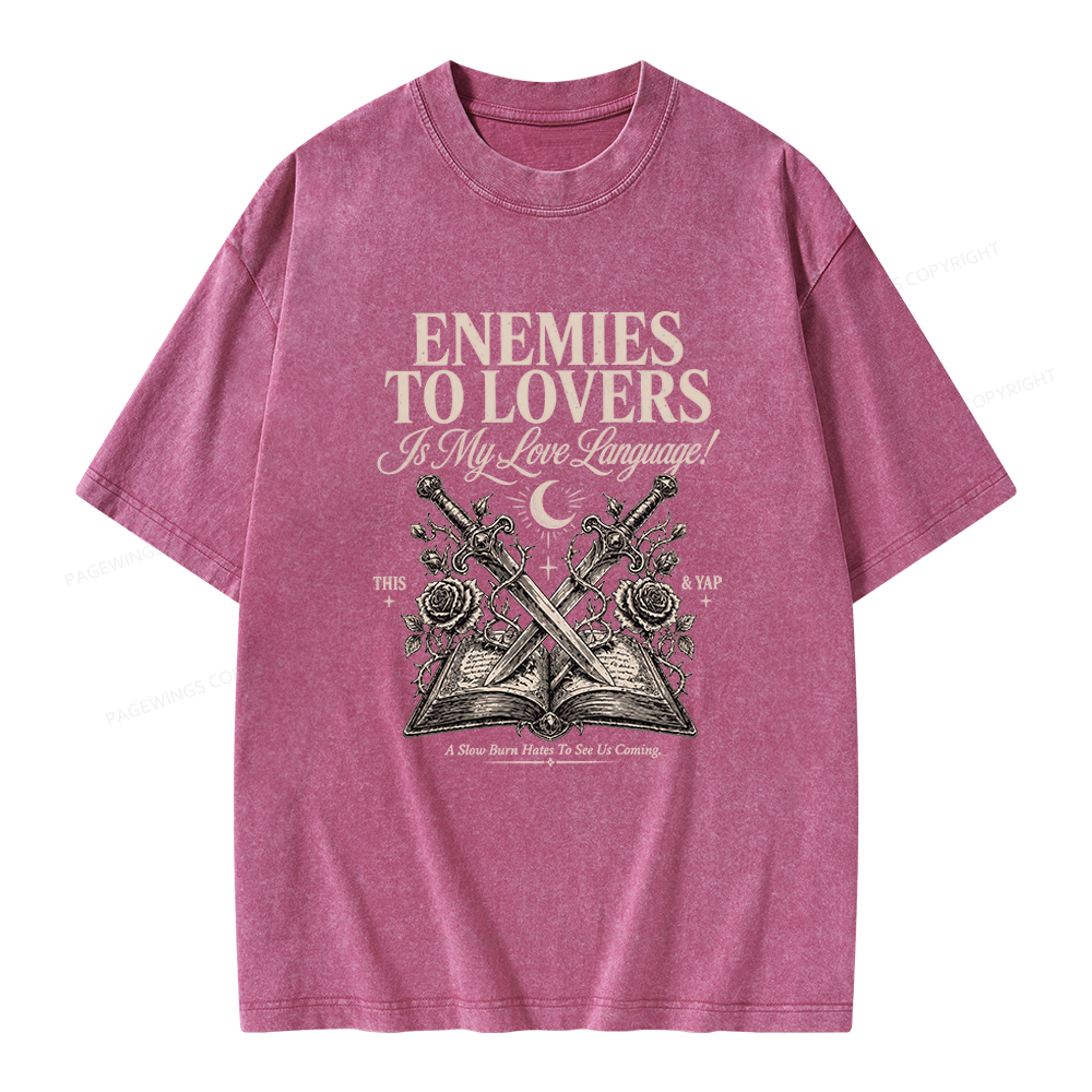 Pagewings Enemies to Lovers Unisex Washed T-shirt