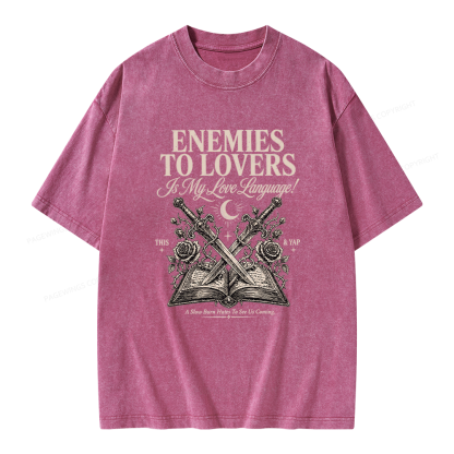 Pagewings Enemies to Lovers Unisex Washed T-shirt