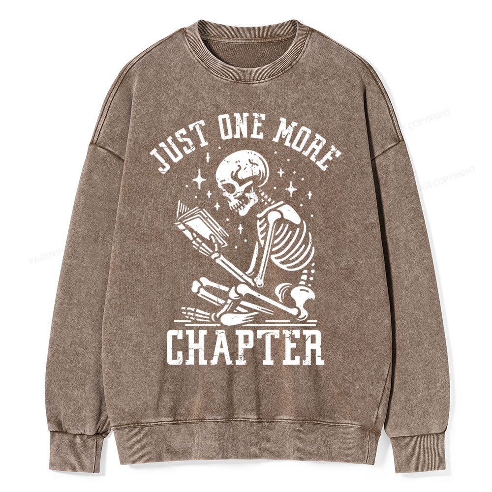 Pagewings Just One More Chapter Unisex Washed Sweatshirt