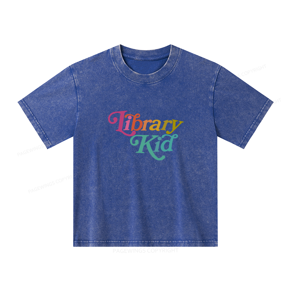 Pagewings Library Shirt Librarian Shirt Unisex Kids Washed T-shirt