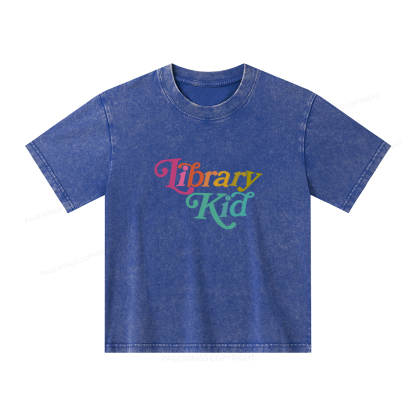 Pagewings Library Shirt Librarian Shirt Unisex Kids Washed T-shirt