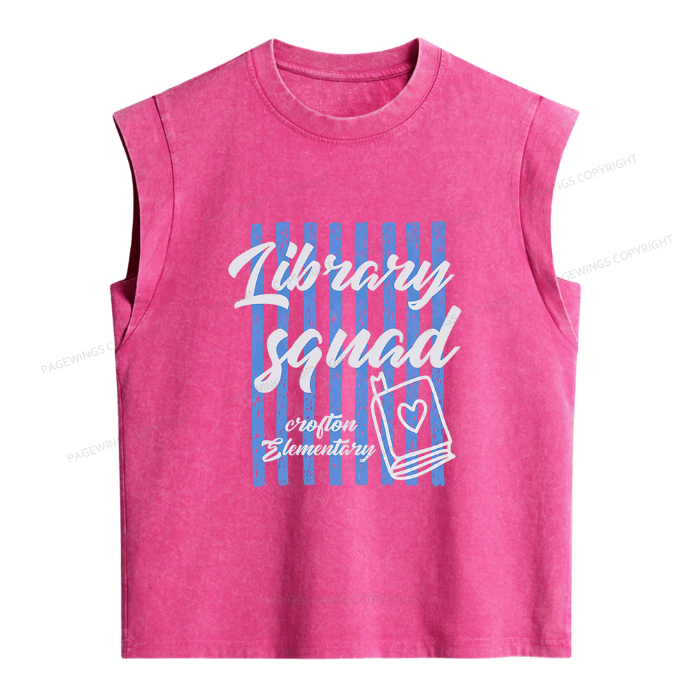 Pagewing Personalized Librarian Women's Washed Tank Top