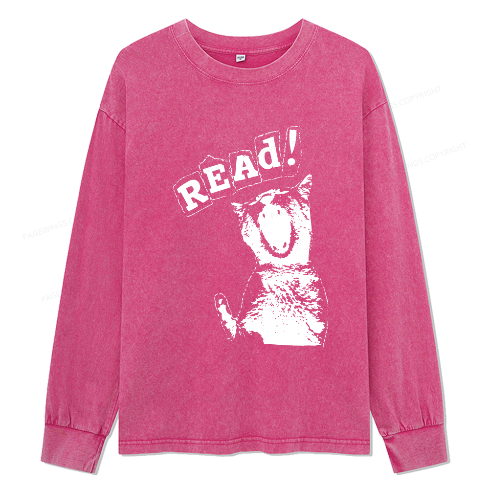Pagewings Read Unisex Washed Long Sleeve T-shirt