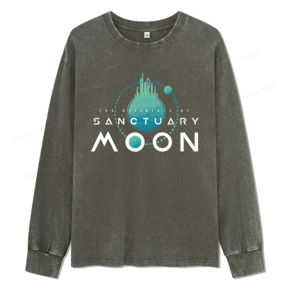 Pagewings Sanctuary Moon Unisex Washed Long Sleeve T-shirt