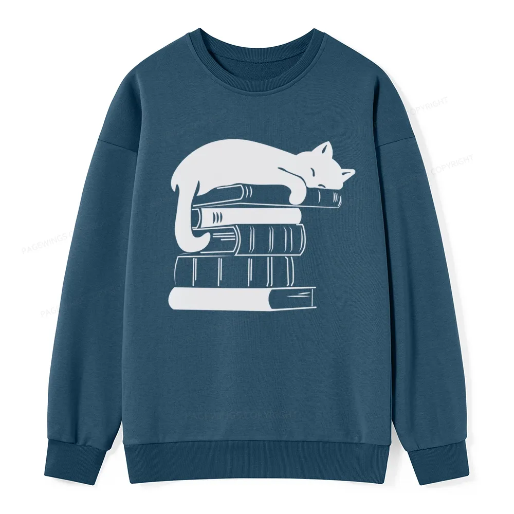 Pagewings Books And Cats Unisex Classic Sweatshirt