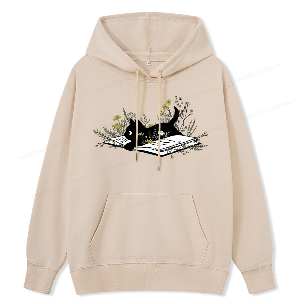 Pagewings Cute Book Cat Unisex Classic Hoodie