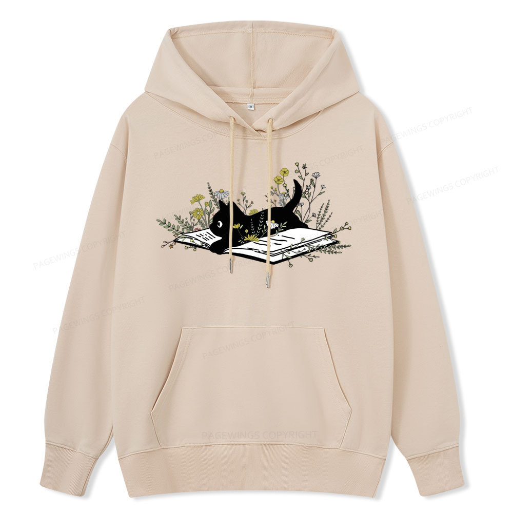Pagewings Cute Book Cat Unisex Classic Hoodie