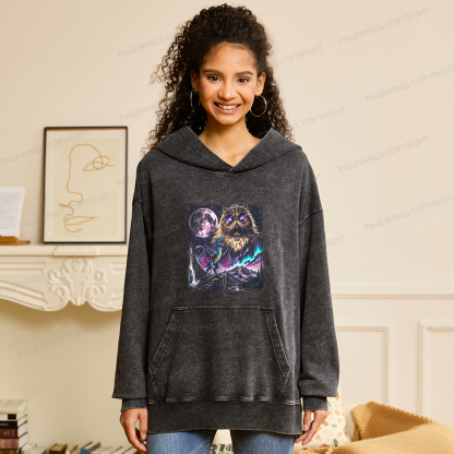 Pagewings Sci Fi Books Lover Unisex Washed Hoodie