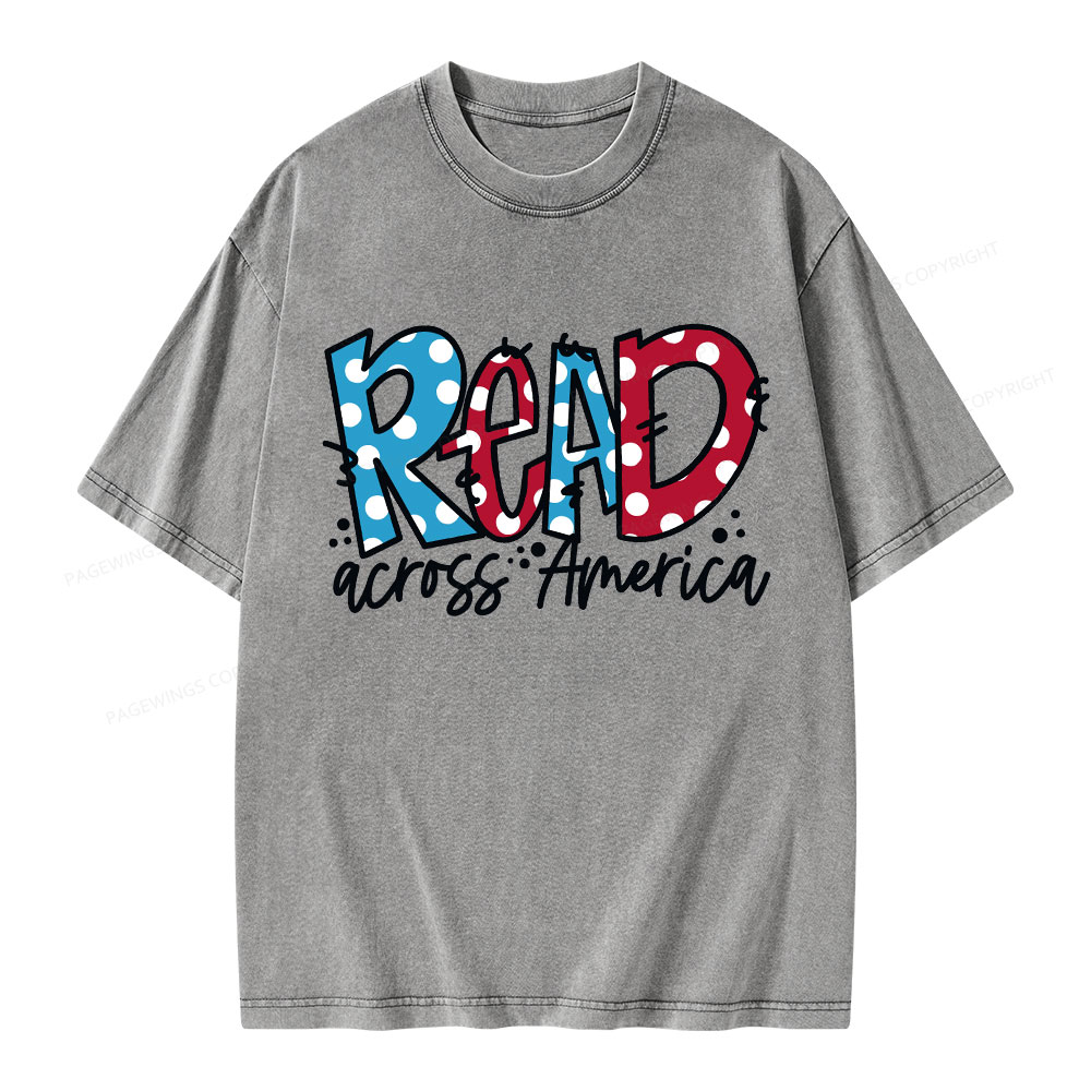 Pagewings Read Across America Unisex Washed T-shirt
