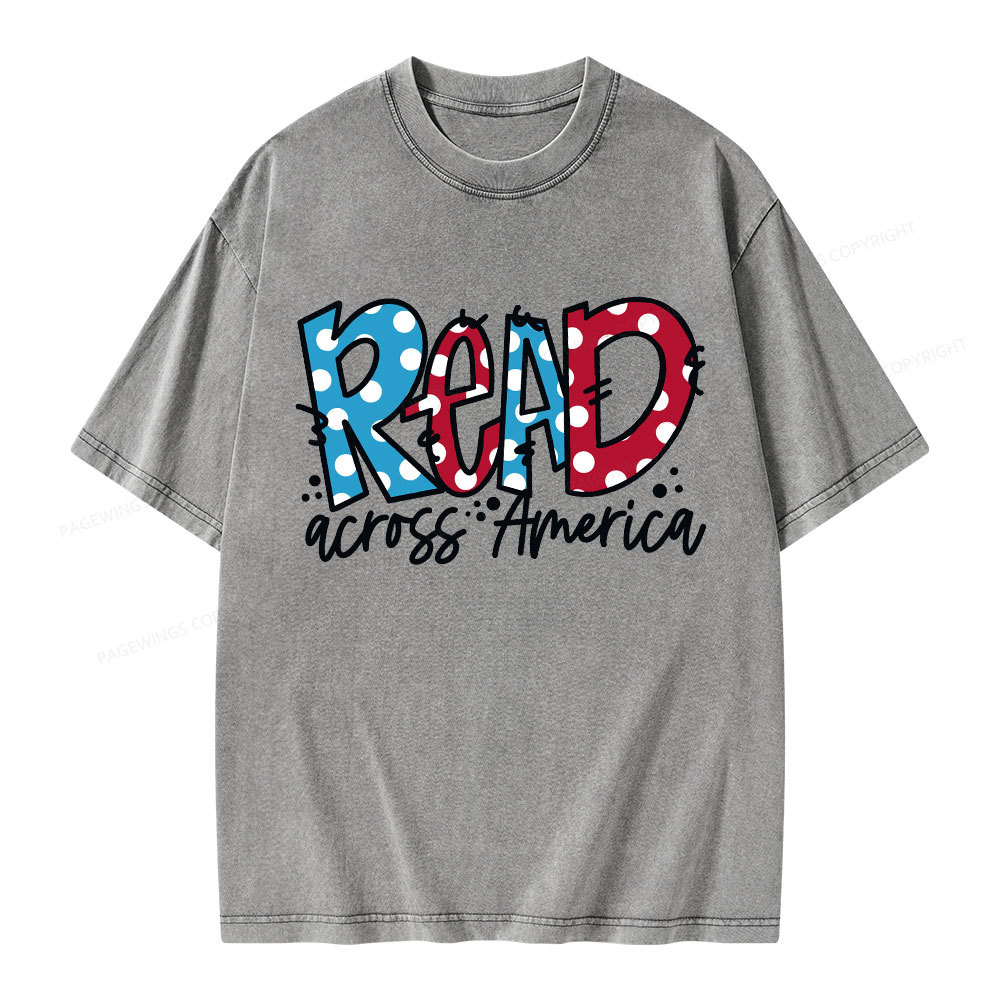 Pagewings Read Across America Unisex Washed T-shirt