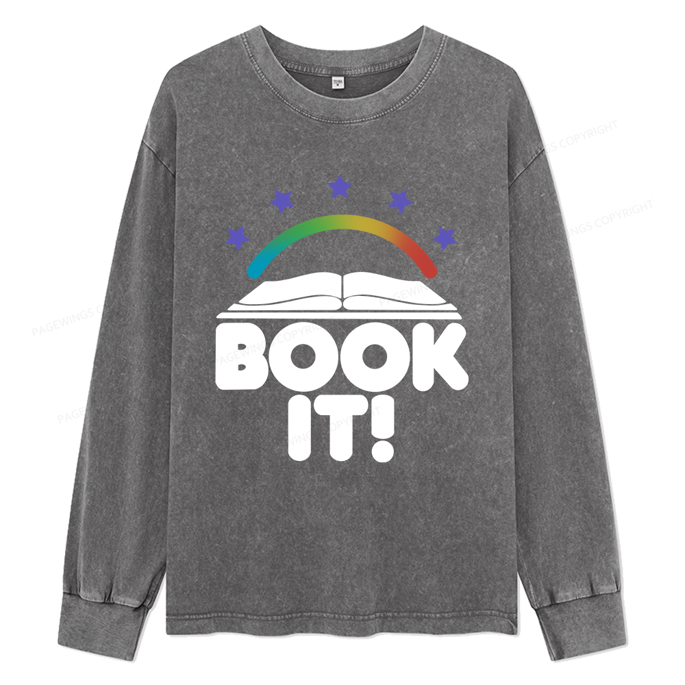 Pagewings Book It Unisex Washed Long Sleeve T-shirt