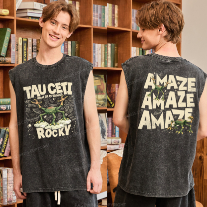 Pagewings Rocky Tau Ceti Home of Astrophage Unisex Washed Tank Top