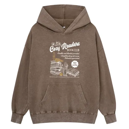 Pagewings Cozy reader Unisex Washed Hoodie