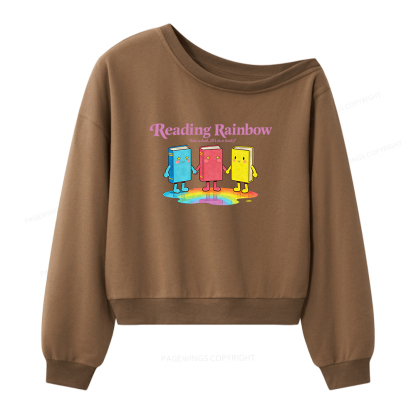 Pagewings Take A Look It's In A Book Women Off Shoulder Sweatshirt