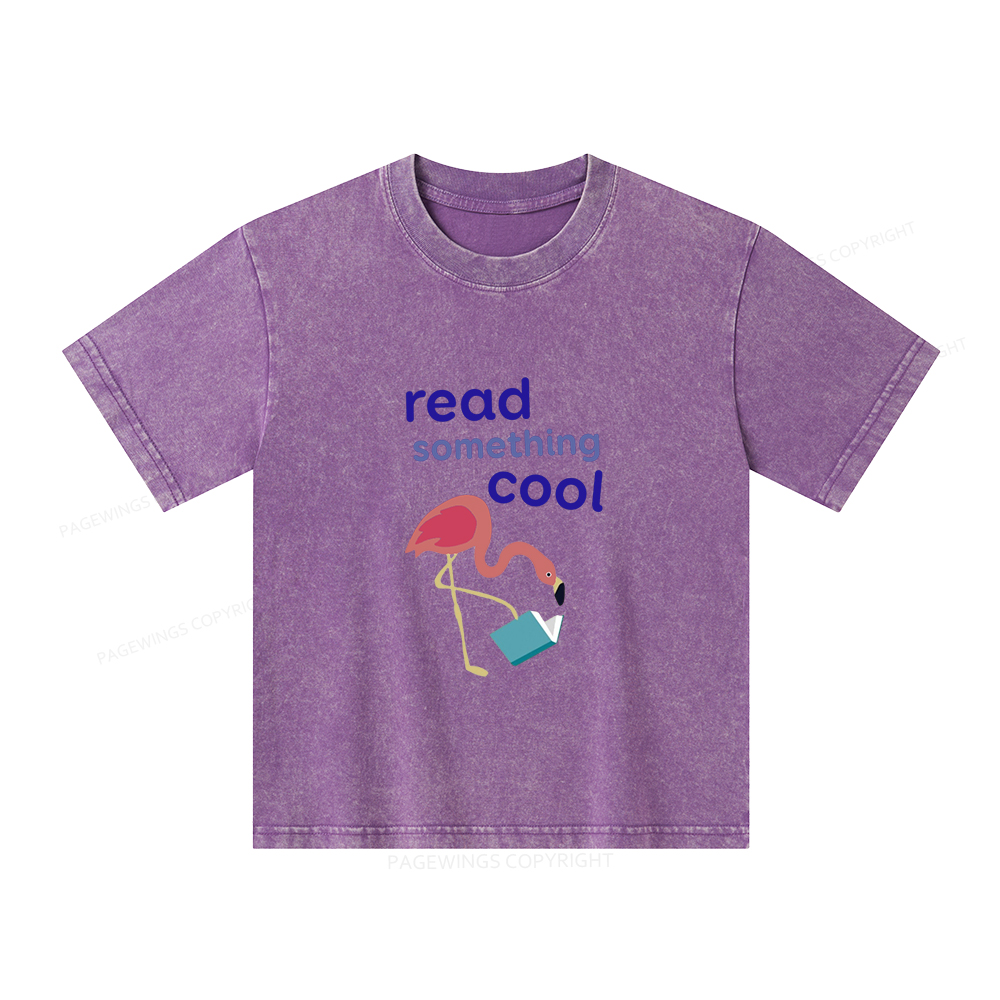 Pagewings Reading Something Cool Unisex Kids Washed T-shirt