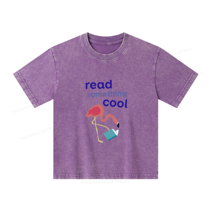 Pagewings Reading Something Cool Unisex Kids Washed T-shirt