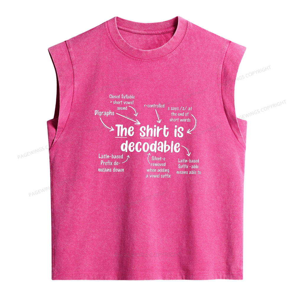 Pagewings The Shirt Is Decodable Women's Washed Tank Top