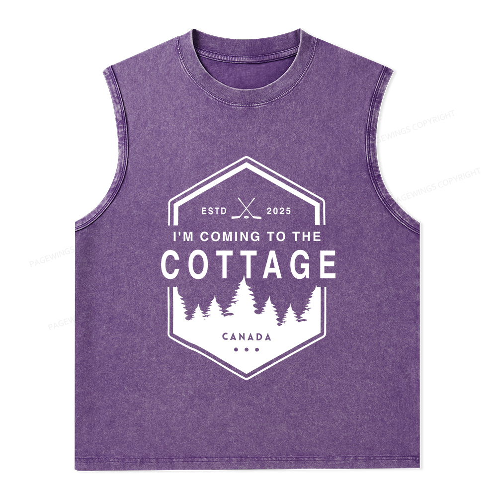 Pagewings Coming To The Cottage Unisex Washed Tank Top