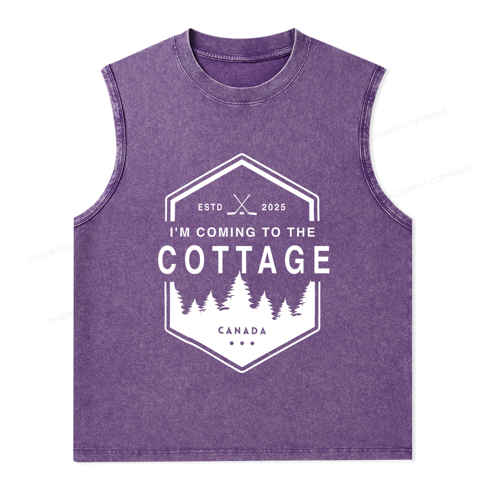 Pagewings Coming To The Cottage Unisex Washed Tank Top