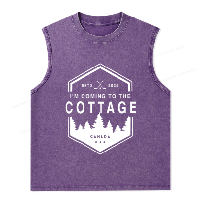 Pagewings Coming To The Cottage Unisex Washed Tank Top