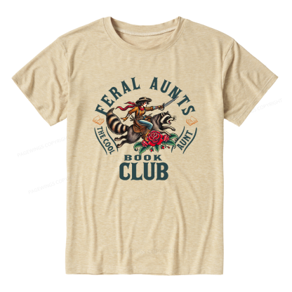 Pagewings Feral Aunt Social Book Club Unisex Heather T-Shirt